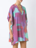v neck printed kaftan