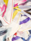 brushed hearts print scarf