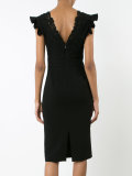 ruffled sleeves V-neck dress