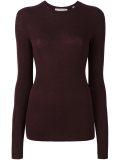 fine rib knit long sleeve sweater