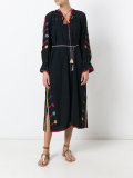 embroidered floral maxi slit dress