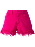 frayed hem denim shorts