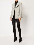 off-centre peaked cropped coat