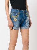 embroidered denim shorts