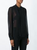 pleated panel sheer shirt