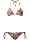 printed triangle bikini set