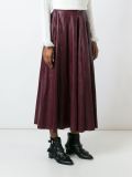 pleated leather skirt