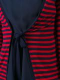 tied front striped blouse