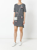 knitted patches striped dress