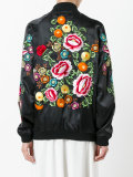 rose embroidered bomber jacket