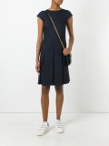 cap sleeve pleated dress