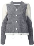 two tone cable knit cardigan