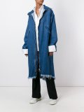 long zipped denim coat