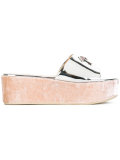 Mirrored flat-form mules