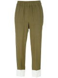 bicolour cropped trousers