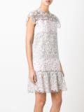 ruffled detail roses dress