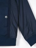 patterned panel bomber jacket