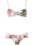 printed bandeau bikini set