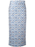 floral jacquard midi skirt