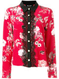 floral lace front blouse