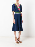 striped trim dress