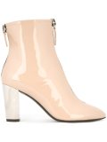 varnished zipped ankle boots