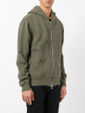 destroyed zipped hoodie