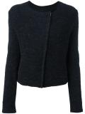 cropped collarless jacket