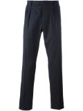 pleat detail straight leg trousers