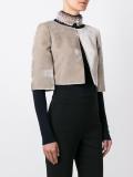 velvet effect cropped jacket