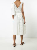 asymmetric appliqué flower dress 