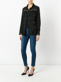 fringed studded shirt jacket