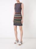 boatneck striped fitted dress