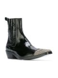 contrast toe cap ankle boots