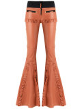 leather flared trousers
