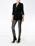 lurex and leather panel trousers