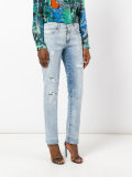 distressed slim-fit jeans