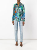 sheer patterned shirt