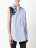 Crash embellished asymmetric shirt