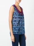embellished neck striped tank