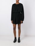 pleated flared dress