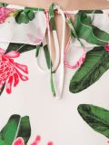 front lace up floral tunic