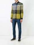 colour block checked shirt 