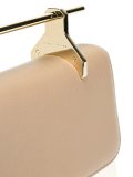 metallic handle shoulder bag