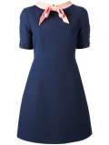 bow collar short sleeved dress