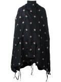 oversized floral jacquard parka