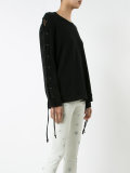lace-up sleeve sweater