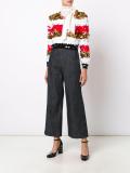 striped sequined cropped blouse