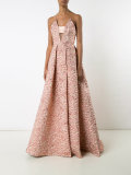 strapless jacquard gown