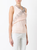 lace trim asymmetric top 